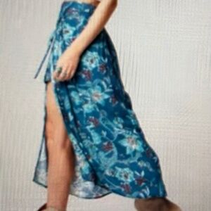 NWT Nordstrom Band of the Free Celene Teal Floral Layered Midi Skirt